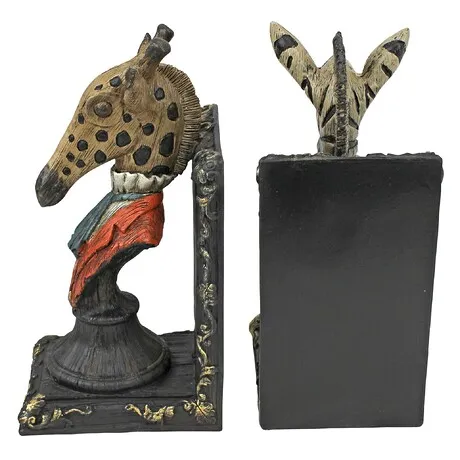 Serengeti Soiree Giraffe and Zebra Bookends