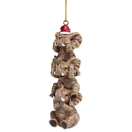 See, Speak, Hear No Evil Elephant Holiday Ornament: Each