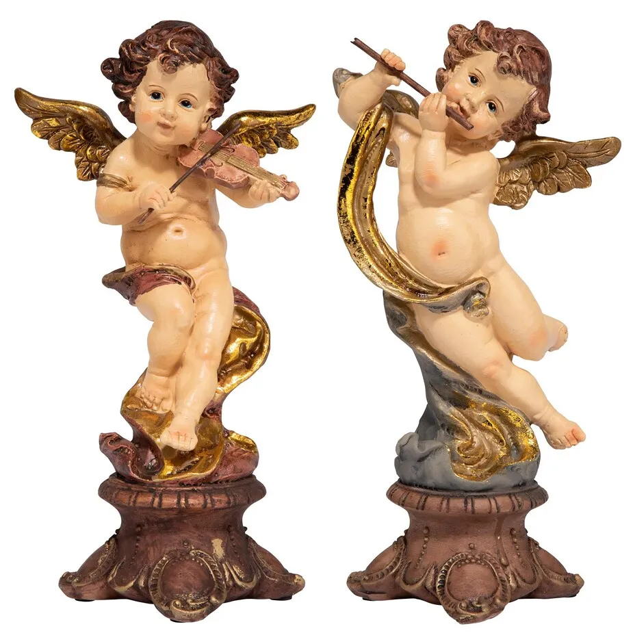 Italian Baroque-Style Musical Cherub Statues