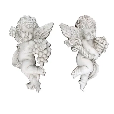 Cherub's Harvest Angel Wall Sculpture Set