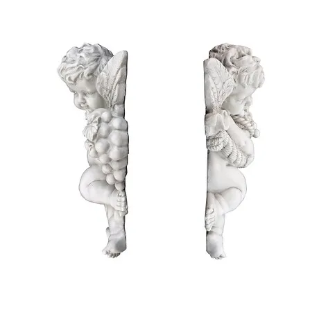 Cherub's Harvest Angel Wall Sculpture Set