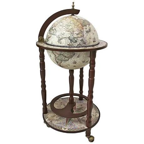Sixteenth Century Crema Durata Replica Globe Bar Cabinet