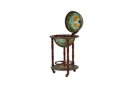 Sixteenth Century Cielo Blue Replica Globe Bar Cabinet
