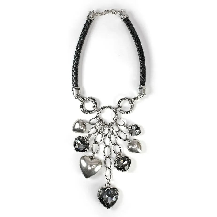 Hearts on Ice Necklace and Earrings Ensemble